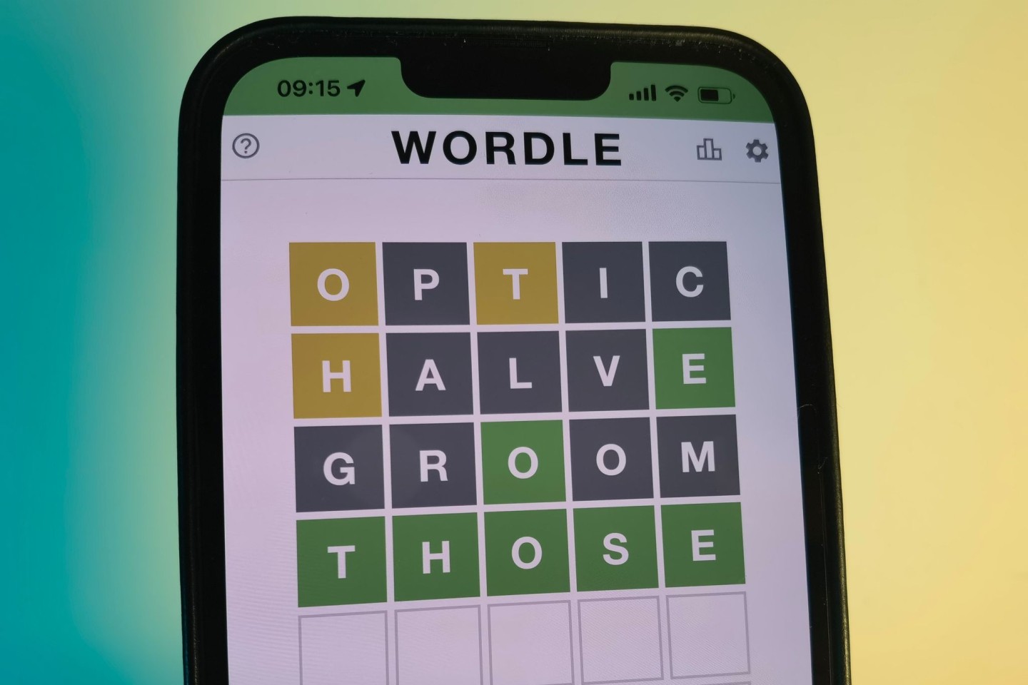 Das Rätselspiel Wordle auf einem Smartphone. Das Spiel ist von der New York Times Company übernommen worden.