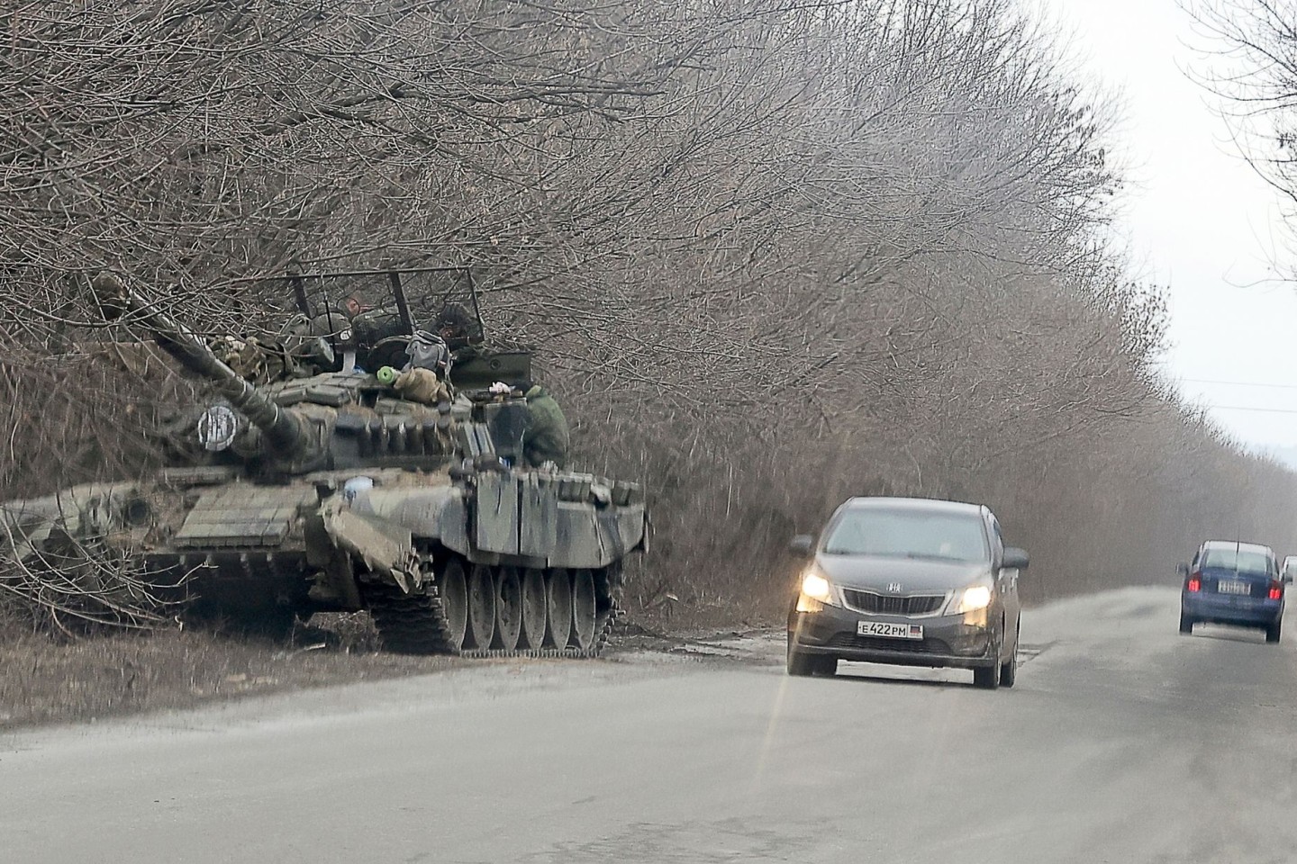 Russische Truppen am 24. Februar 2022 beim Einmarsch in die Ukraine.